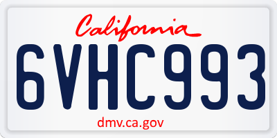 CA license plate 6VHC993