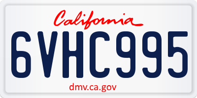CA license plate 6VHC995