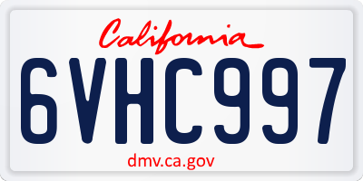 CA license plate 6VHC997