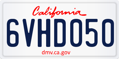 CA license plate 6VHD050