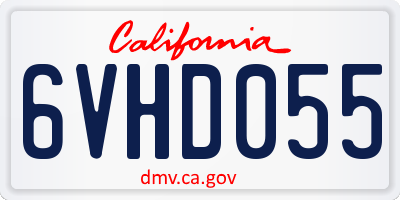 CA license plate 6VHD055