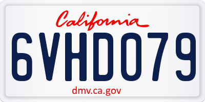 CA license plate 6VHD079