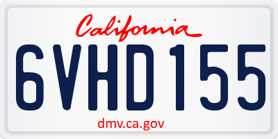 CA license plate 6VHD155