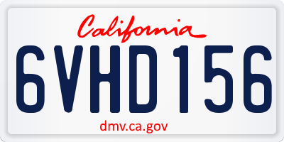 CA license plate 6VHD156