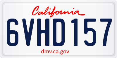 CA license plate 6VHD157