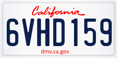 CA license plate 6VHD159