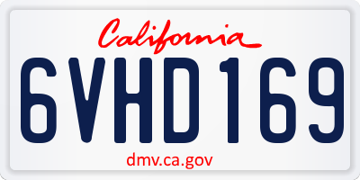 CA license plate 6VHD169