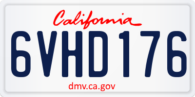 CA license plate 6VHD176