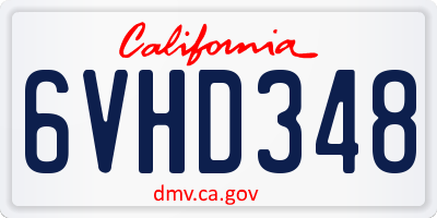 CA license plate 6VHD348