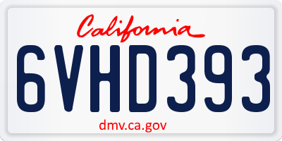 CA license plate 6VHD393