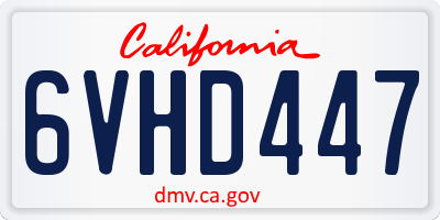 CA license plate 6VHD447