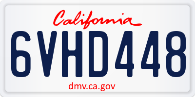 CA license plate 6VHD448