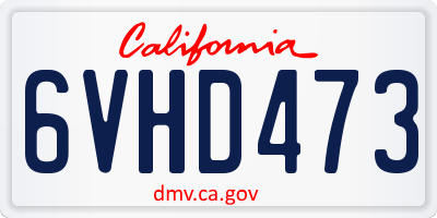 CA license plate 6VHD473