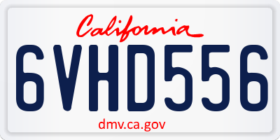 CA license plate 6VHD556