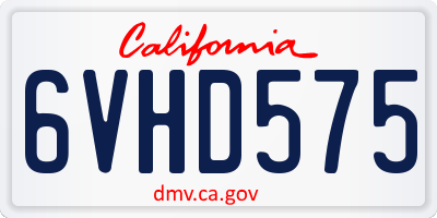 CA license plate 6VHD575