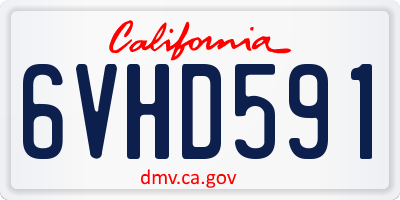 CA license plate 6VHD591
