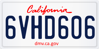 CA license plate 6VHD606
