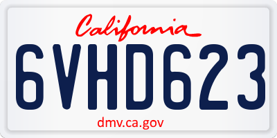 CA license plate 6VHD623