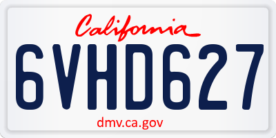 CA license plate 6VHD627
