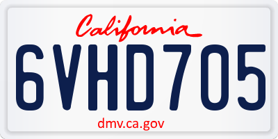 CA license plate 6VHD705