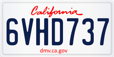 CA license plate 6VHD737