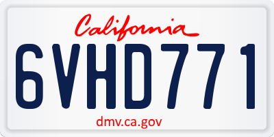 CA license plate 6VHD771