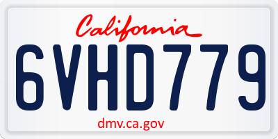 CA license plate 6VHD779
