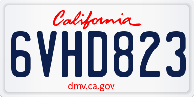 CA license plate 6VHD823