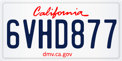 CA license plate 6VHD877
