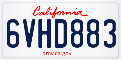 CA license plate 6VHD883