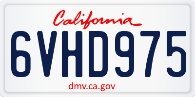 CA license plate 6VHD975