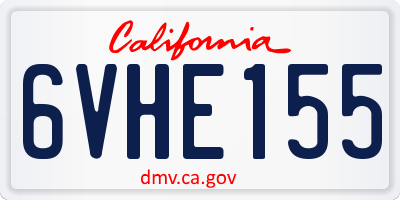 CA license plate 6VHE155