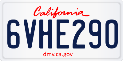 CA license plate 6VHE290