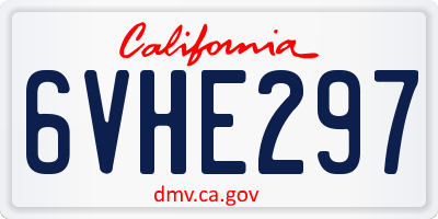 CA license plate 6VHE297