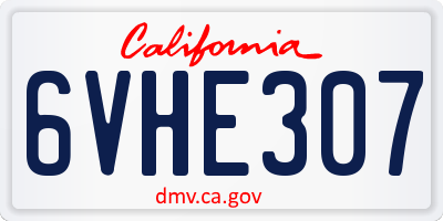 CA license plate 6VHE307