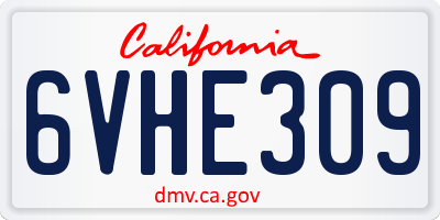 CA license plate 6VHE309