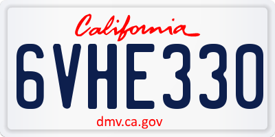 CA license plate 6VHE330