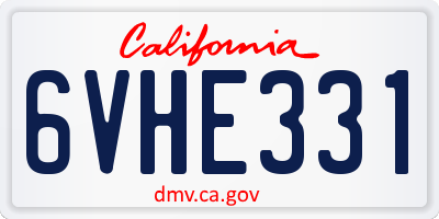 CA license plate 6VHE331