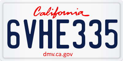 CA license plate 6VHE335