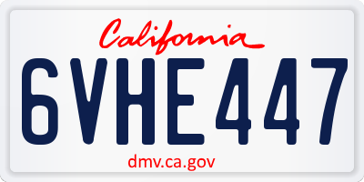 CA license plate 6VHE447