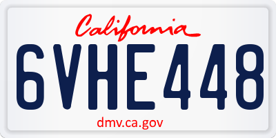CA license plate 6VHE448