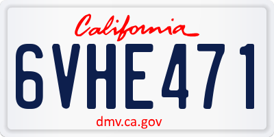 CA license plate 6VHE471