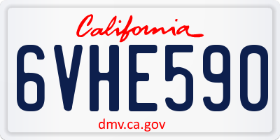 CA license plate 6VHE590
