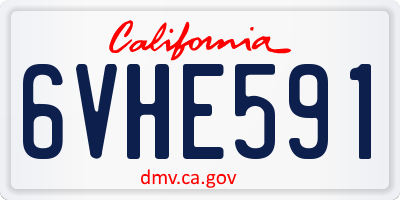 CA license plate 6VHE591