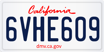 CA license plate 6VHE609