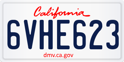 CA license plate 6VHE623