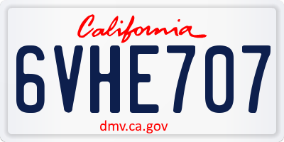 CA license plate 6VHE707