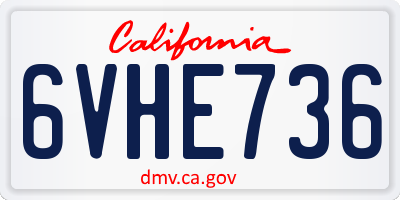 CA license plate 6VHE736