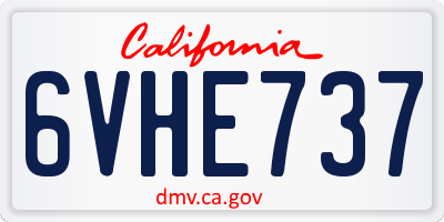 CA license plate 6VHE737