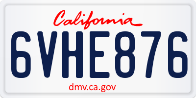 CA license plate 6VHE876
